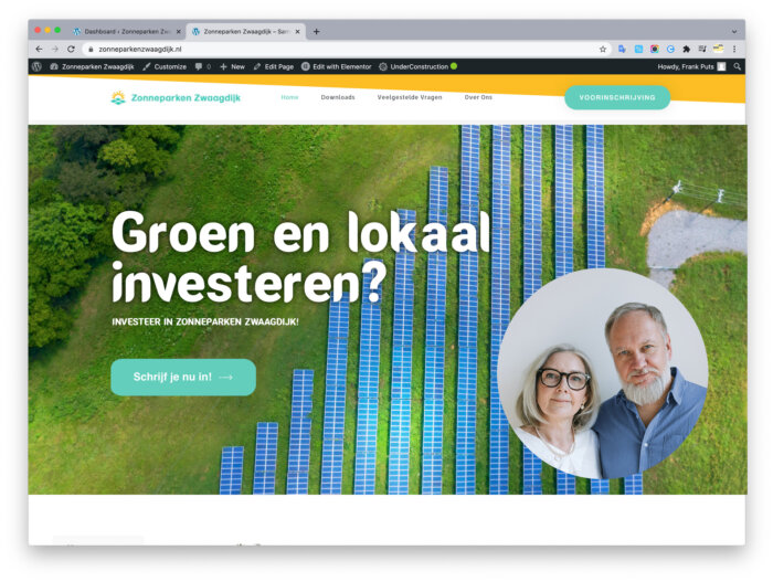 Voor Zonneparken Zwaagdijk hebben wij de stijl en online wervings-campagne verzorgd