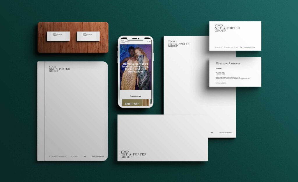 For YNAP we revised and updated the Corporate Stationary look